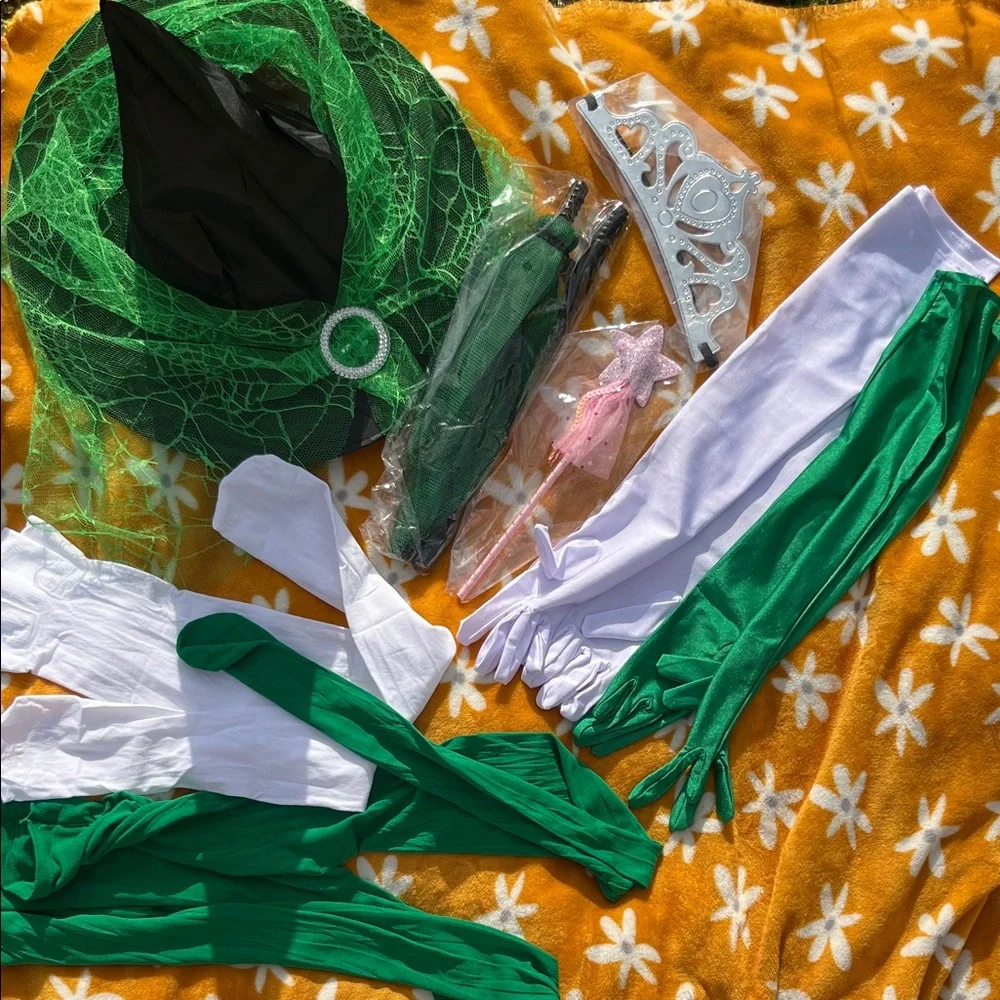 NEW WICKED Inspired Green Pink Witches Costume Accesories Glenda & Elpheba Women